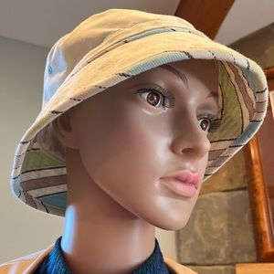 Stylish Cream and Green Bucket Hat